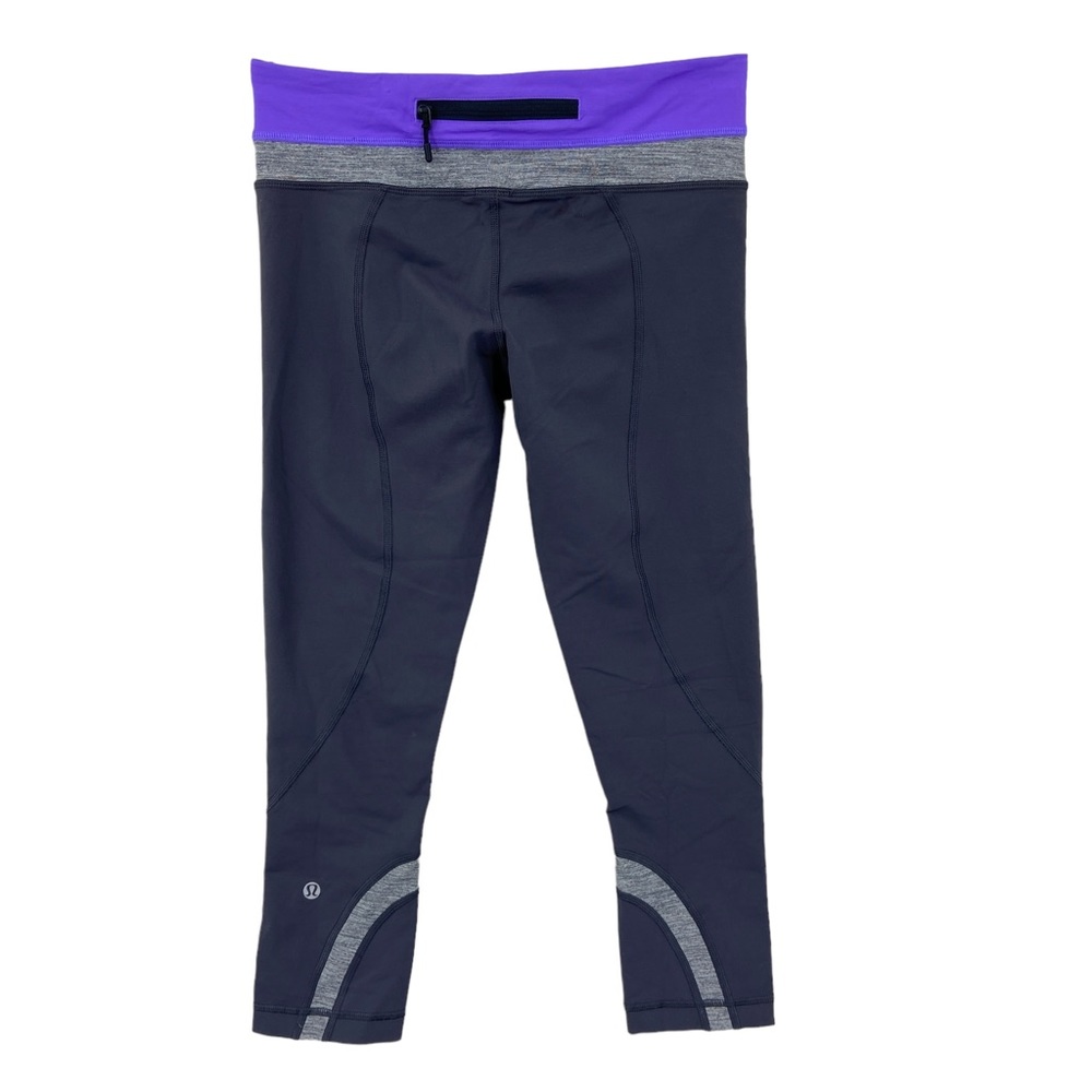 LULULEMON Run Inspire Crop II Leggings Luxtreme Gray Purple